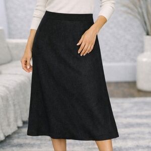 NWT By Stacy London Cotton Knit Soft Black A-Line Skirt Medium